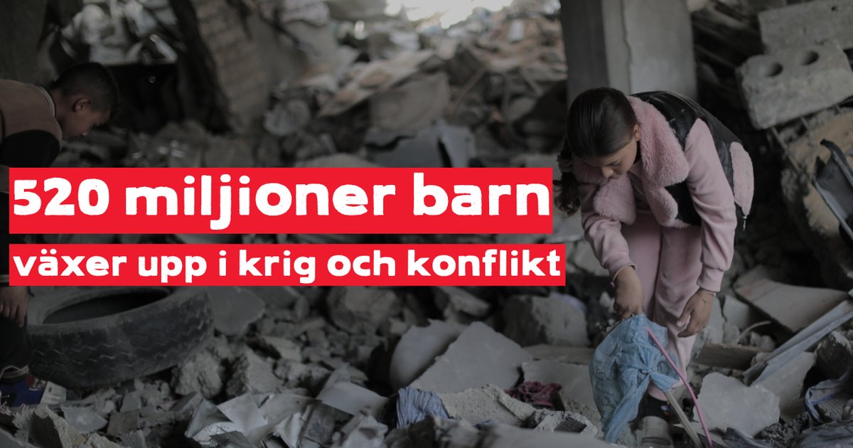 Nya siffror: idag lever 1 av 5 barn i krigs- och konfliktområden