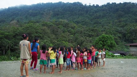Indigenous children in Colombia participating in one of War Child child protection activities