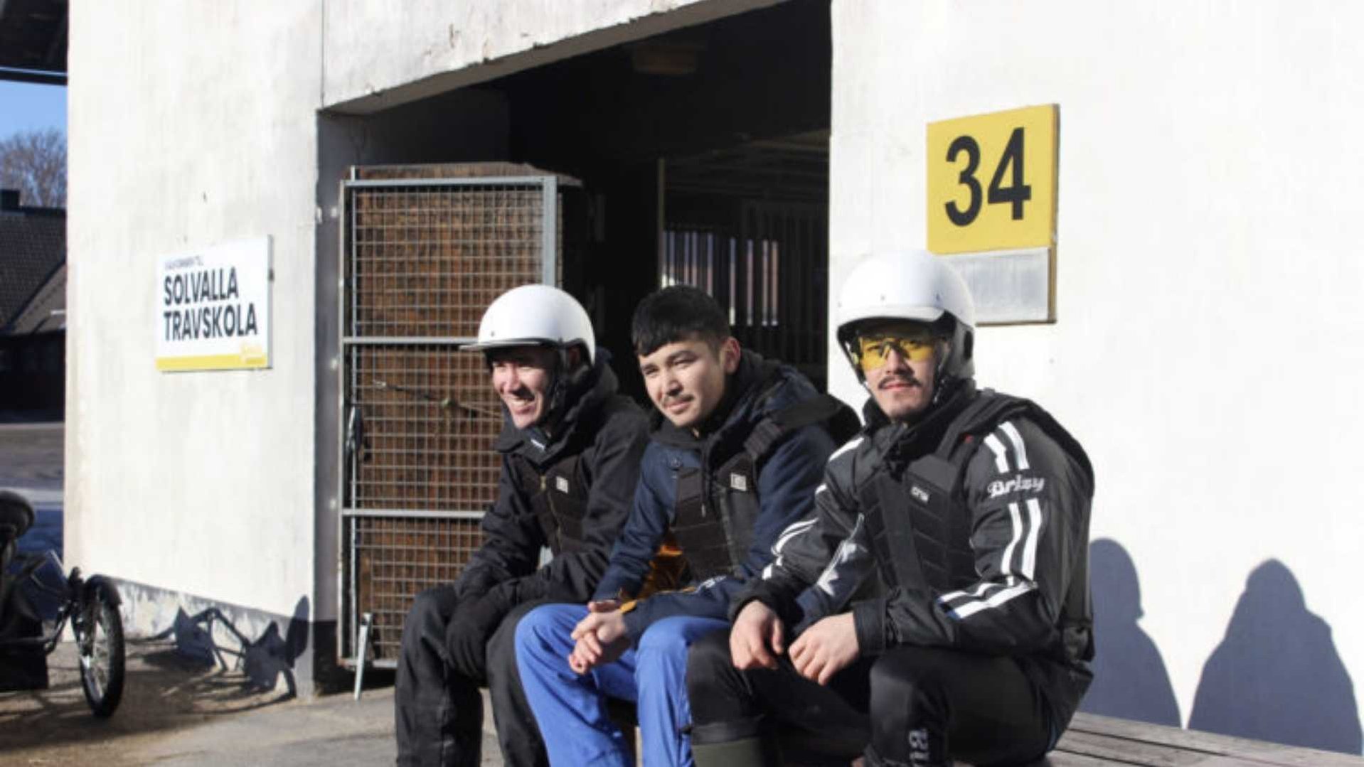 Mahdi, Murteza and Meysam during Travkraft project on Solvalla in Sweden